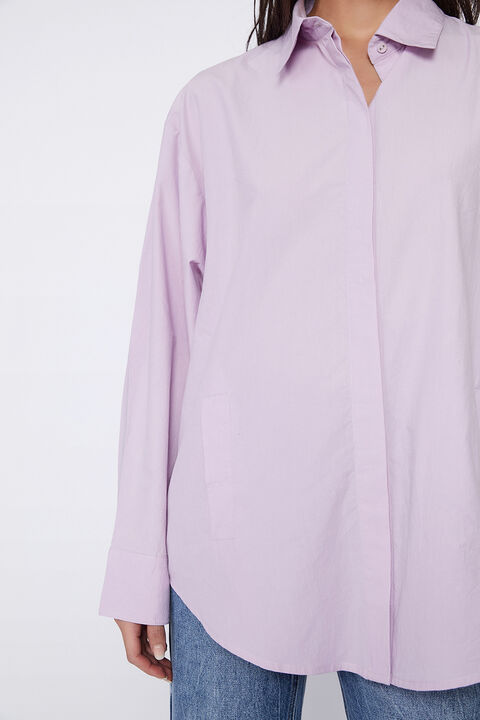 ALYSSA BOYFRIEND SHIRT in colour LILAC CHIFFON