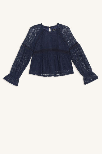 ANGIE LACE TOP in colour MARITIME BLUE