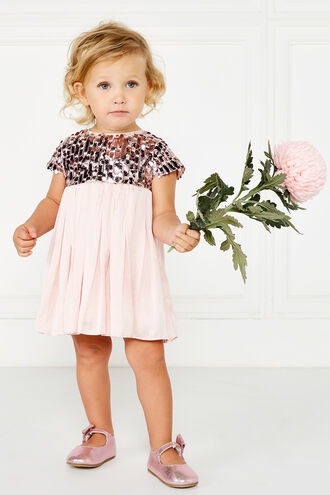 NOLENE SEQUIN DRESS in colour PRIMROSE PINK