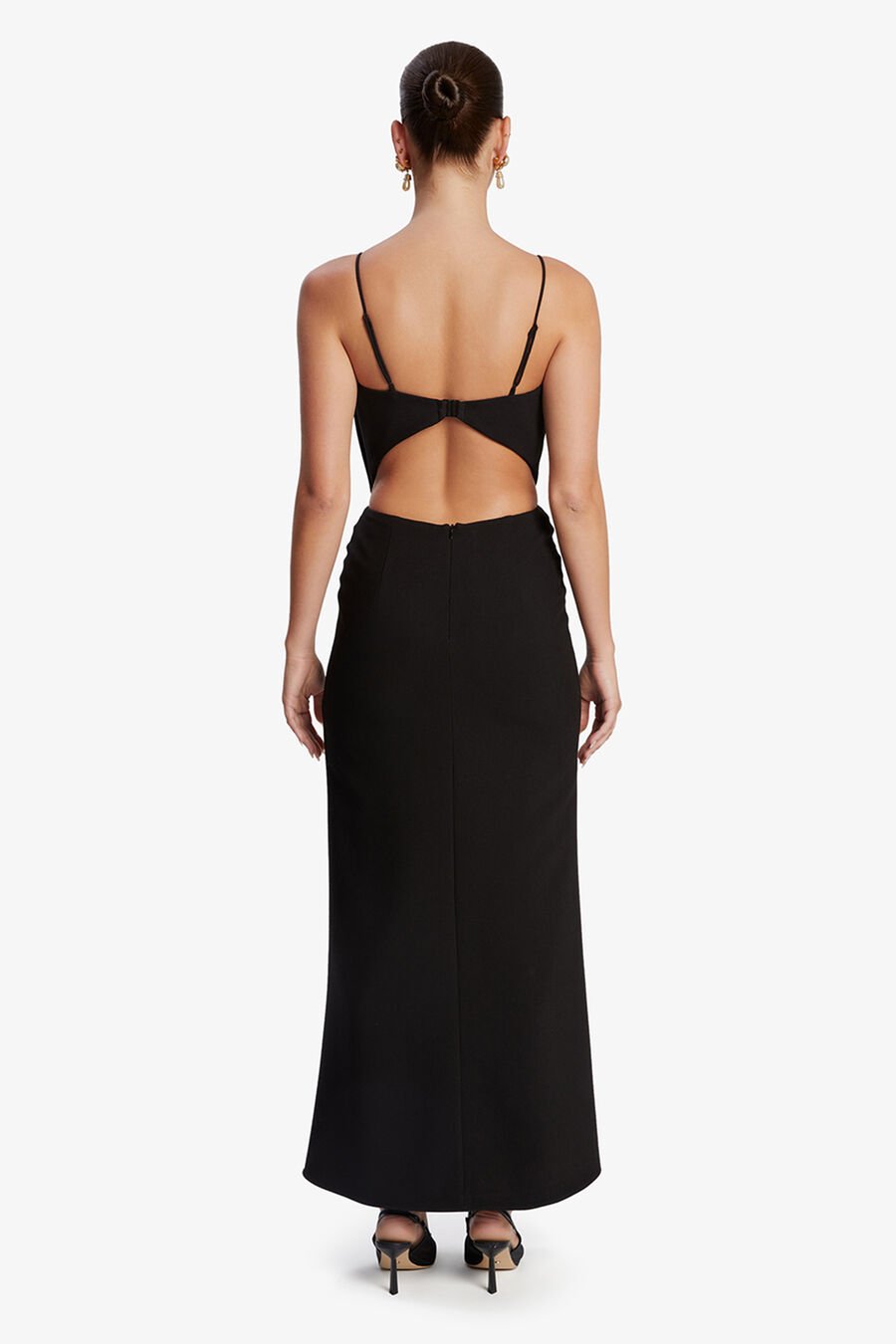PAULA BOW MAXI DRESS in colour BLACK