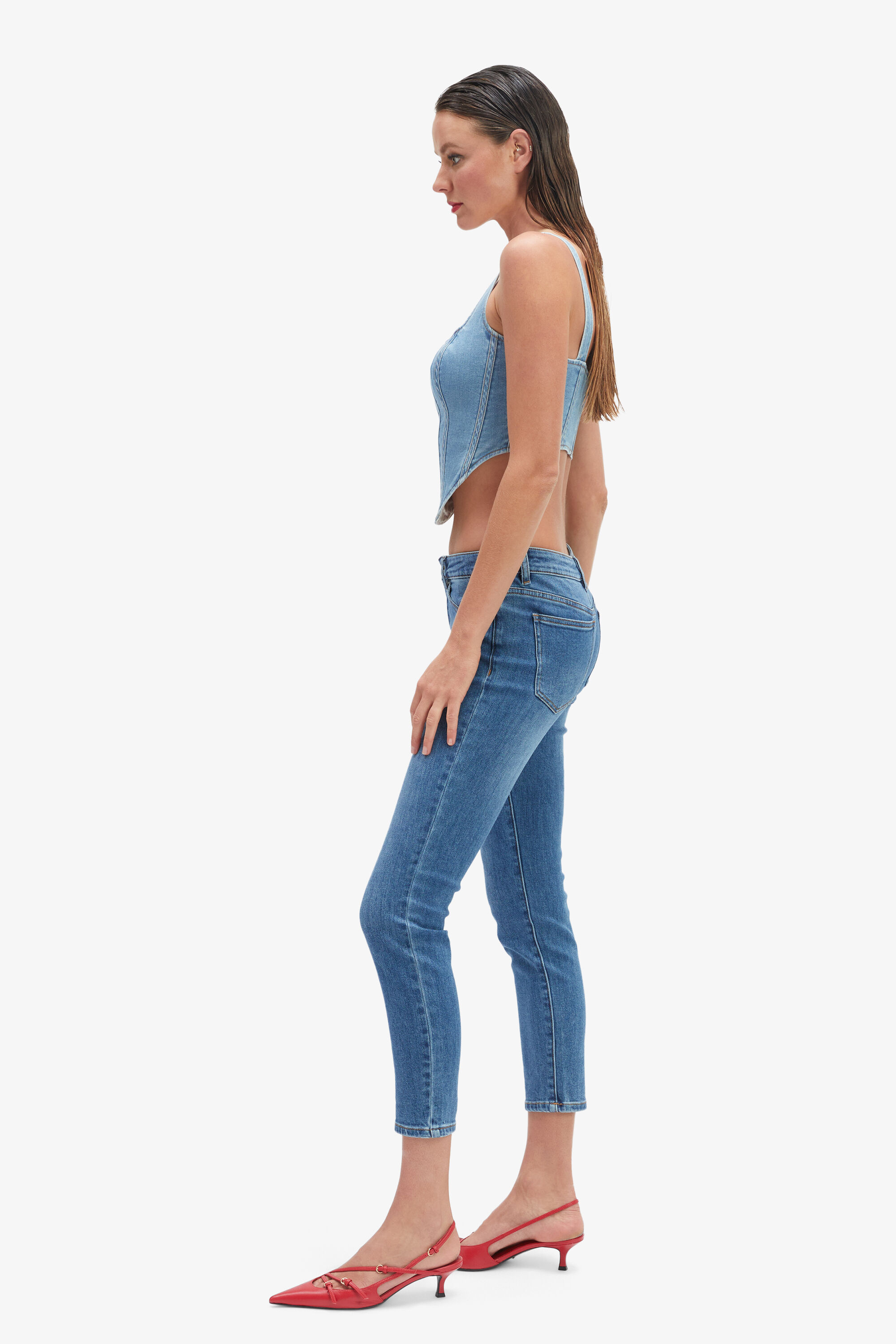 DENIM BARE BUSTIER レディース The Brandi Denim Bustier Top – Thread + Seed