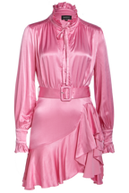 RACHELLE FRILL DRESS in colour SEA PINK