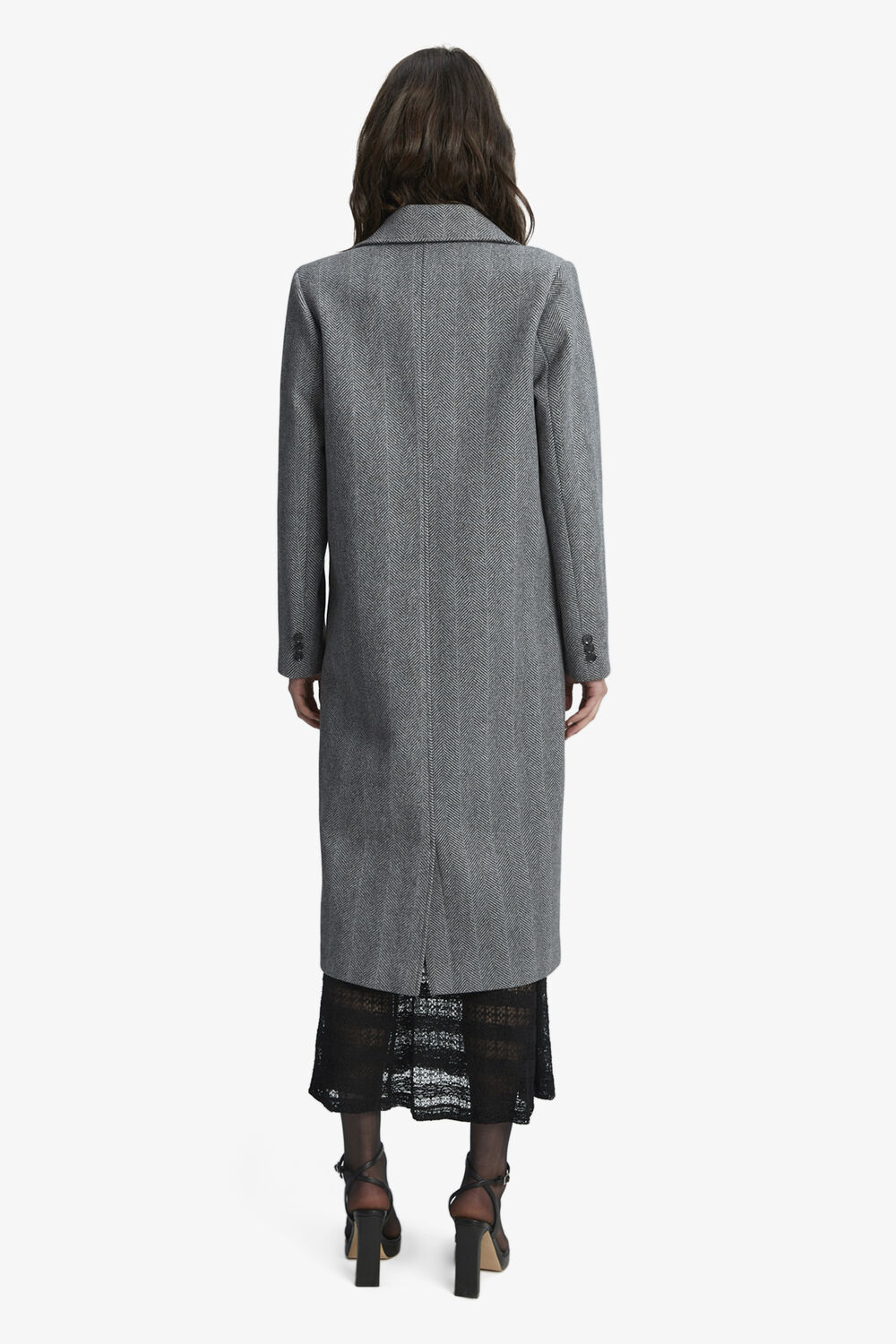 CLASSIC CHEVRON COAT in colour GRAY FLANNEL