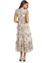 NELLY FLORAL DRESS in colour CLOUD DANCER