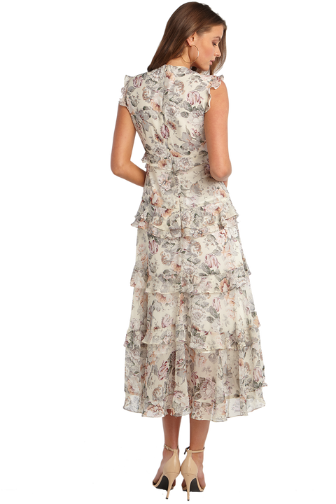 NELLY FLORAL DRESS in colour CLOUD DANCER