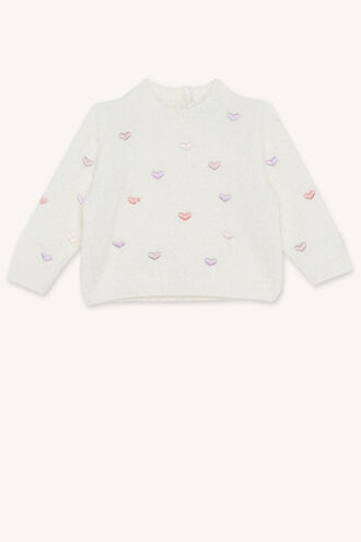 HEARTS FLUFFY KNIT in colour ANTIQUE WHITE