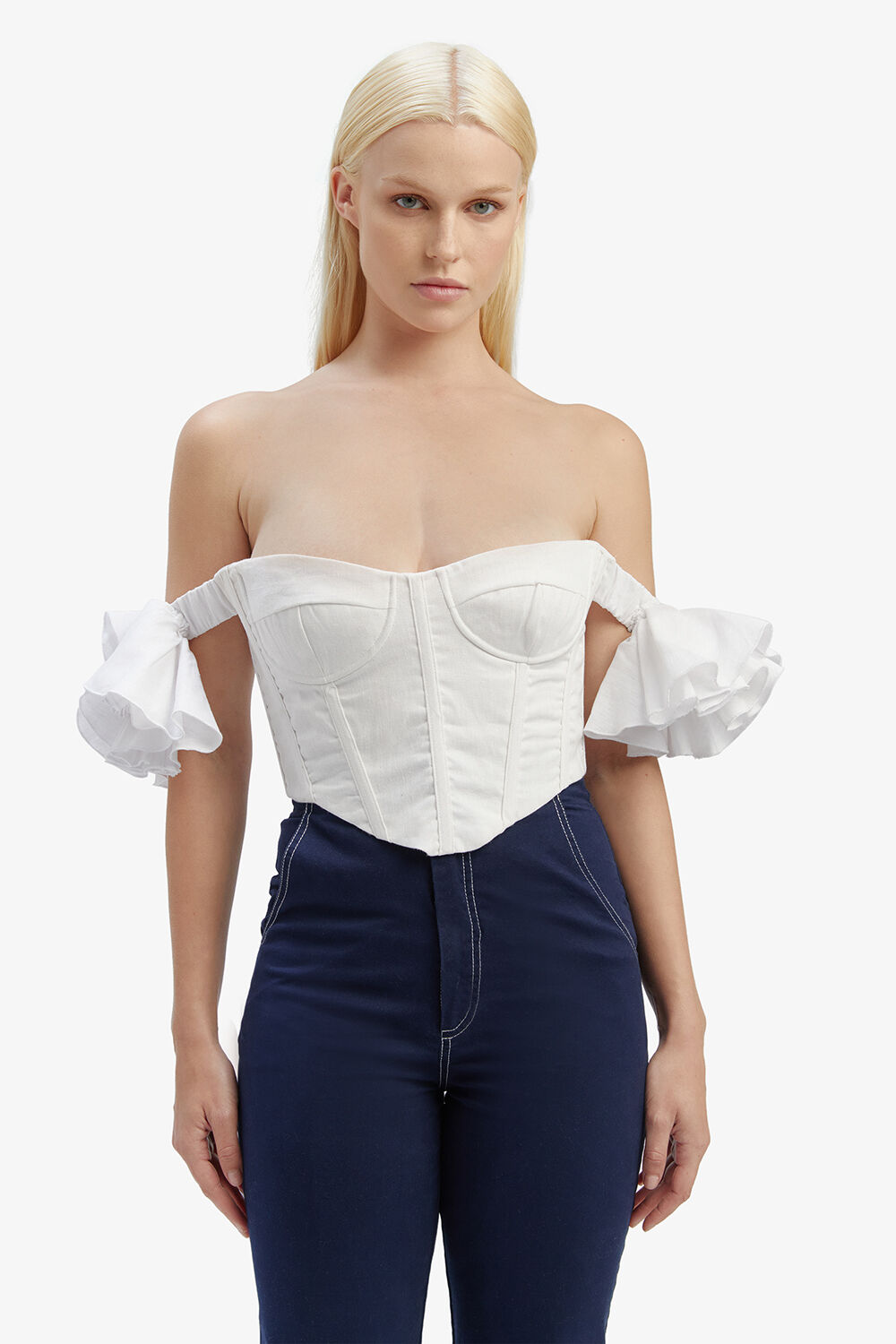 SIGMA CORSET TOP in colour BRIGHT WHITE