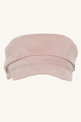 PINK CORD CAPTAIN CAP in colour PINK CARNATION