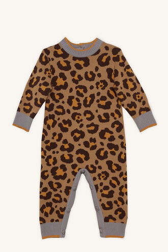 LEOPARD KNIT GROW in colour BEIGE