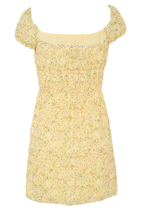 ELISA MINI DRESS in colour VIBRANT YELLOW