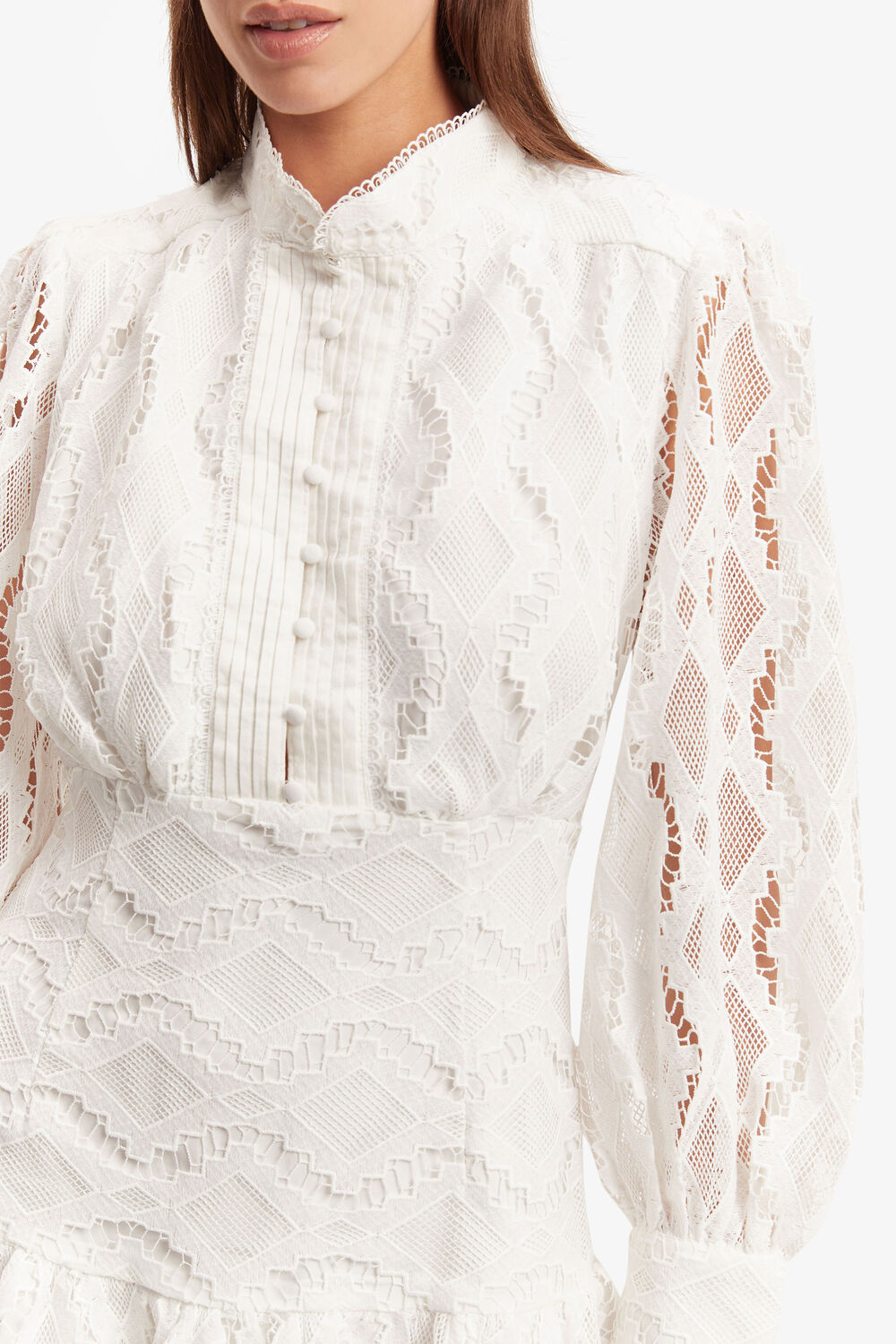 REMY LACE DRESS in colour CLOUD DANCER