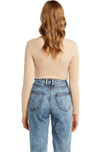 BUTTON UP RIB BODYSUIT in colour MOONLIGHT