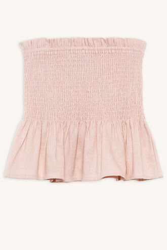 ASH SHIRRED TOP in colour MISTY ROSE