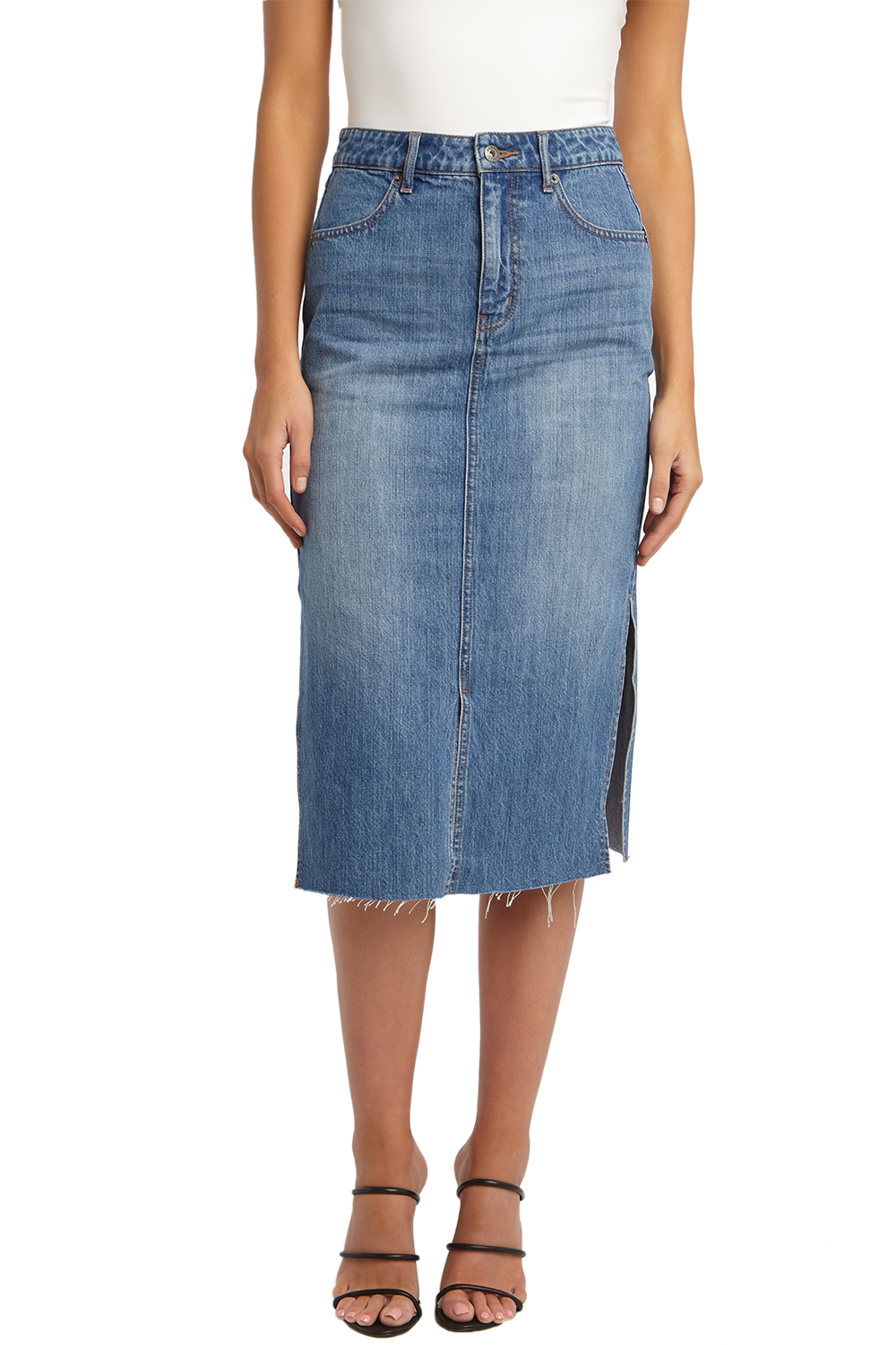 Denim Midi Skirt | Ladies Clothing & Skirts | Bardot