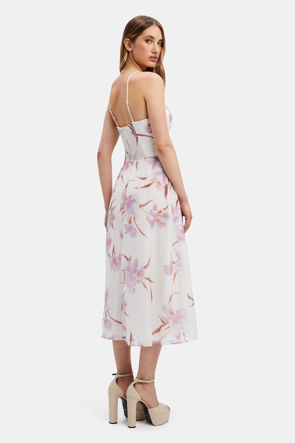 ZETA FLORAL MIDI DRESS in colour YELLOW IRIS