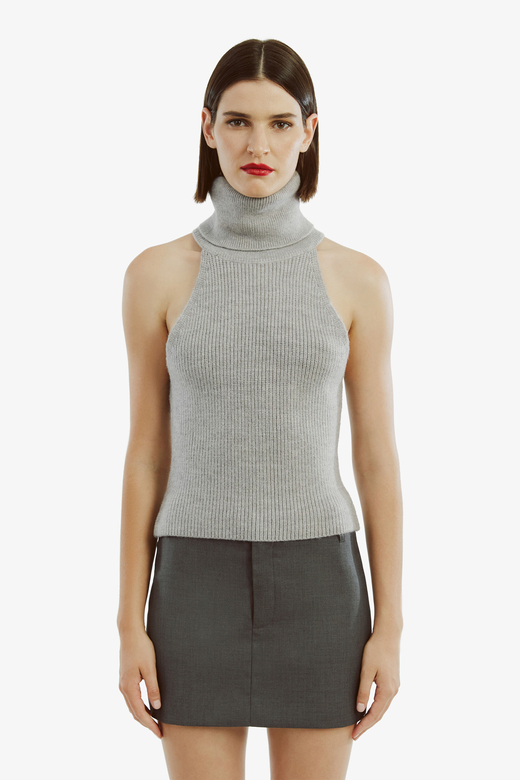 Aleia Sleeveless Knit Top In Grey | Bardot