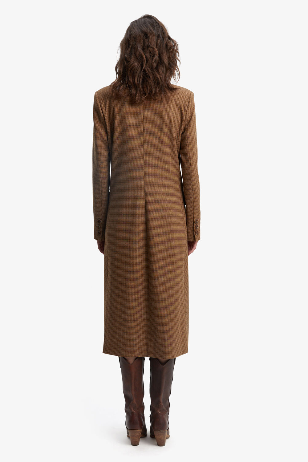 CLASSIC CHECK COAT in colour TOBACCO BROWN