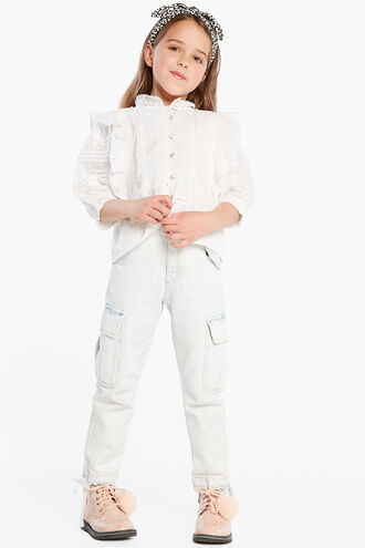 LUCY TRIM BLOUSE in colour CLOUD DANCER