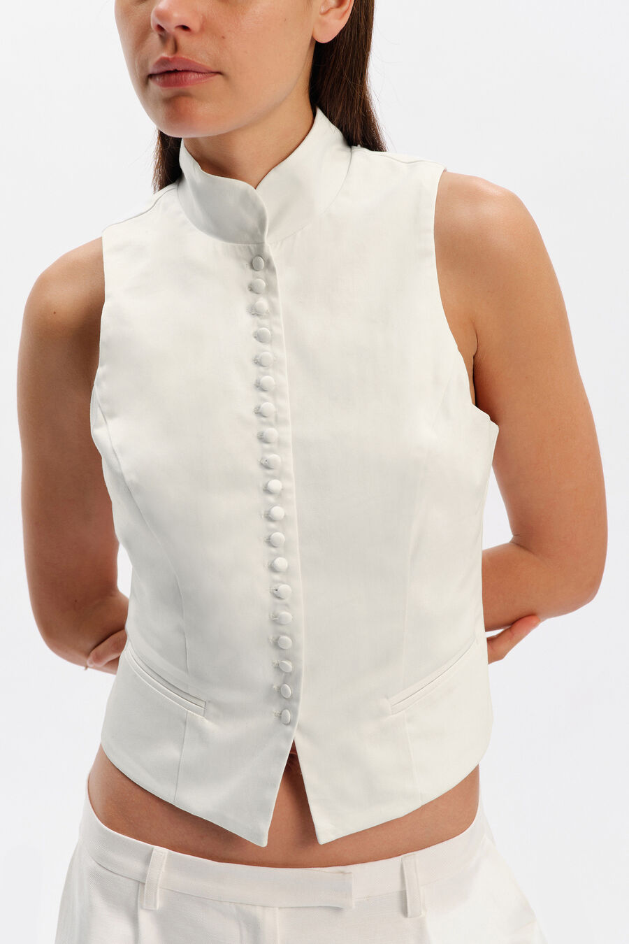Esma Button Front Cotton Top