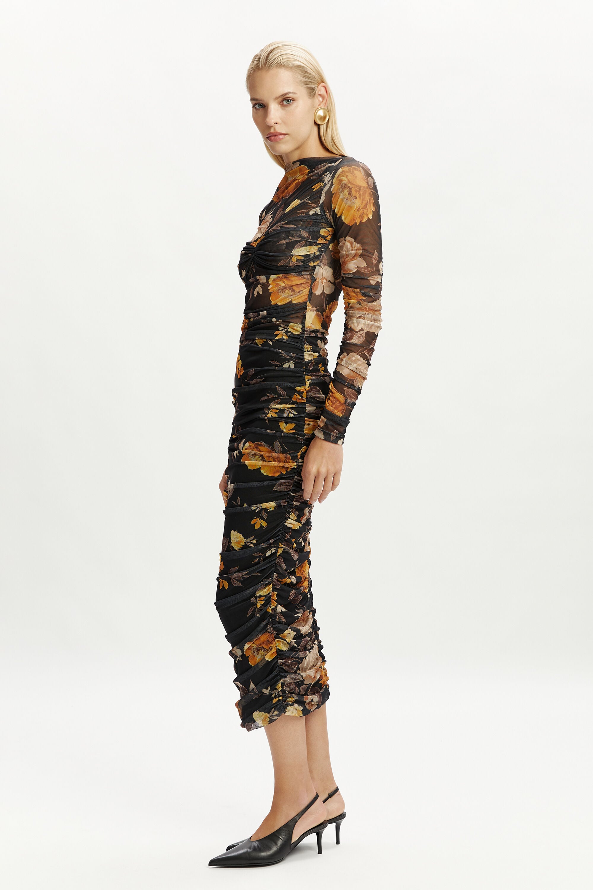 asos golden floral bardot midi dress Bardot corset midi dress in yellow floral