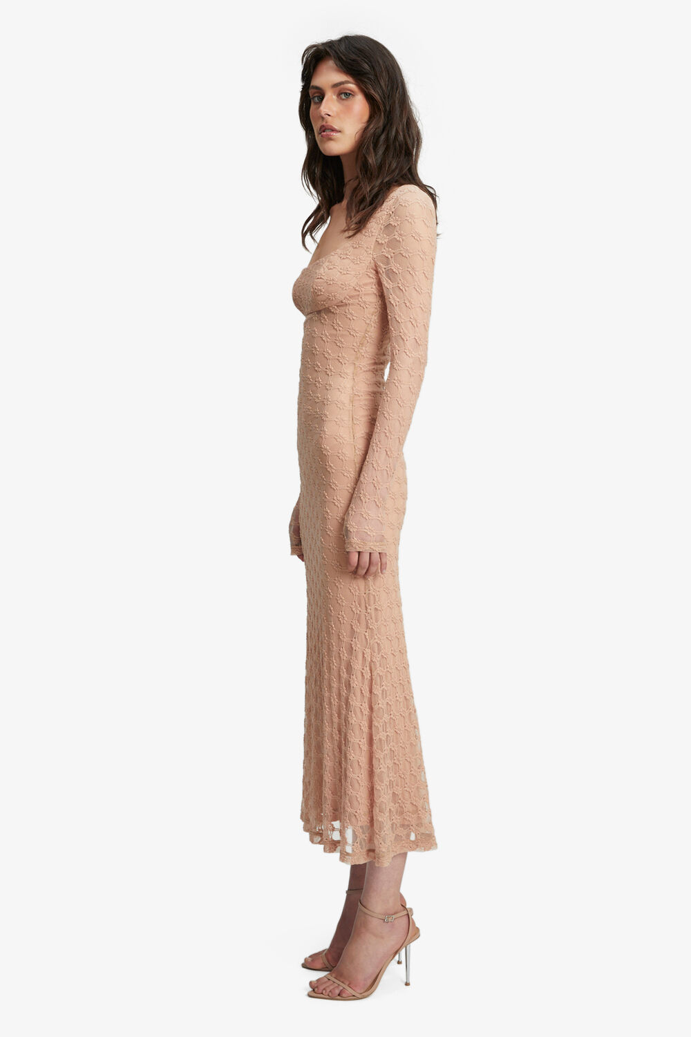 ADONI LACE MIDI DRESS in colour MOONLIGHT