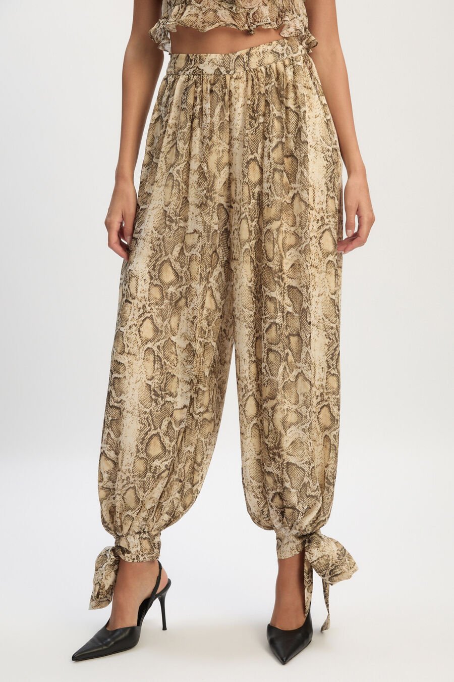 ALIRA PRINTED BALLOON PANT in colour SNAKE SKIN