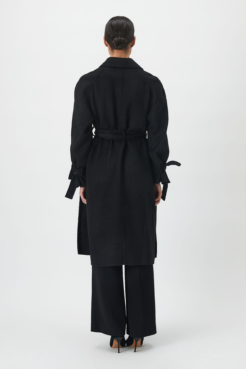 WOOL-RICH OVERSIZED TRENCH COAT in colour CAVIAR