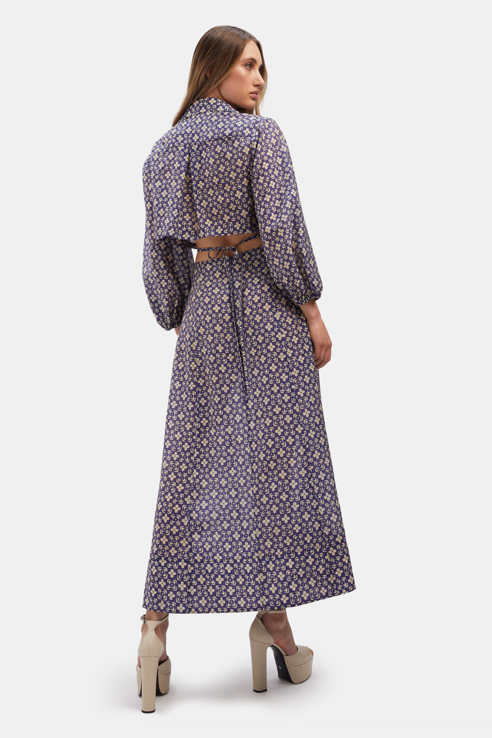 ARDEN PRINTED MIDI DRESS in colour DRESS BLUES
