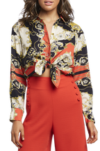 SCARF PRINT SHIRT in colour CAVIAR