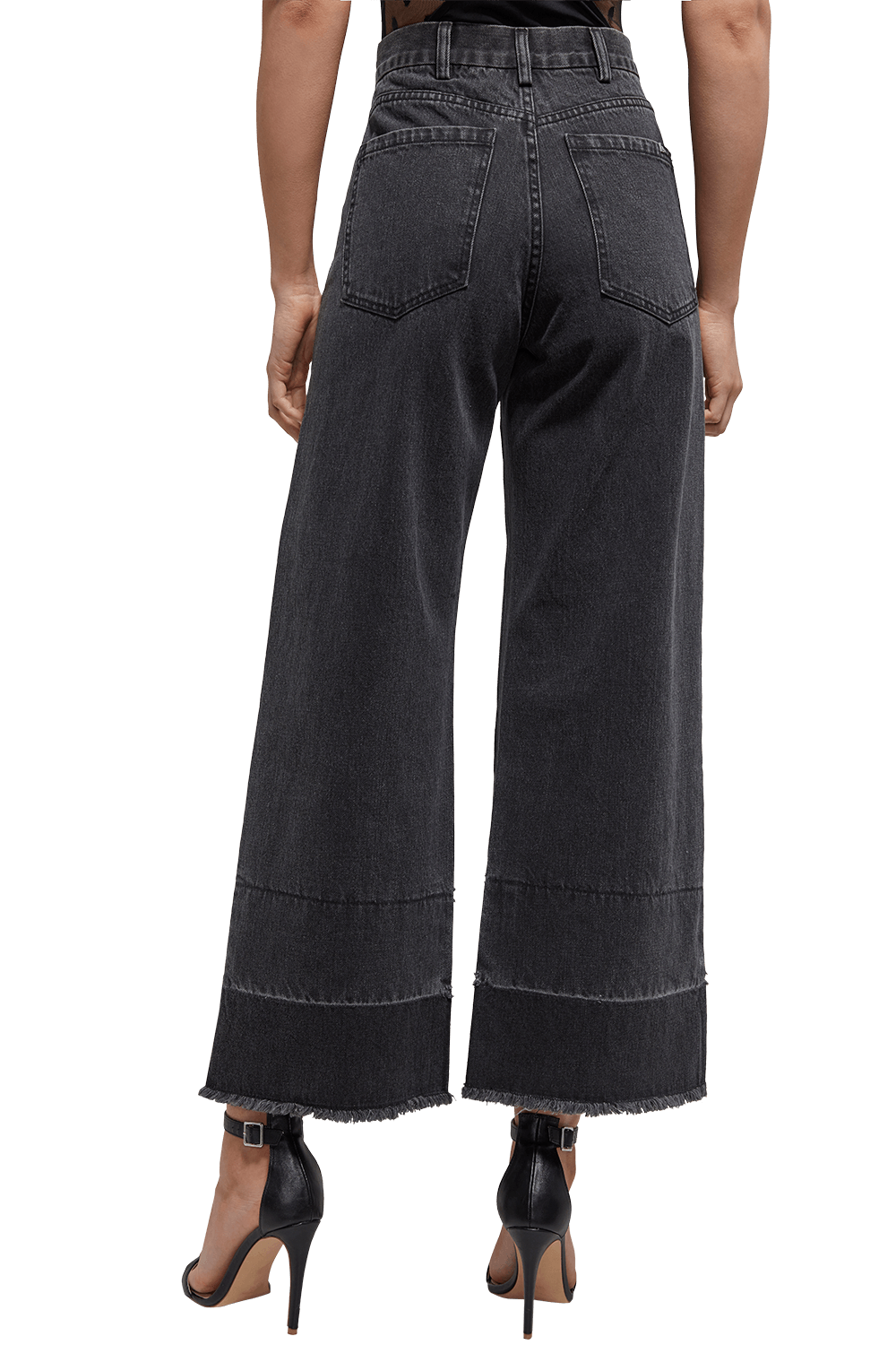 h&m wide leg jeans black