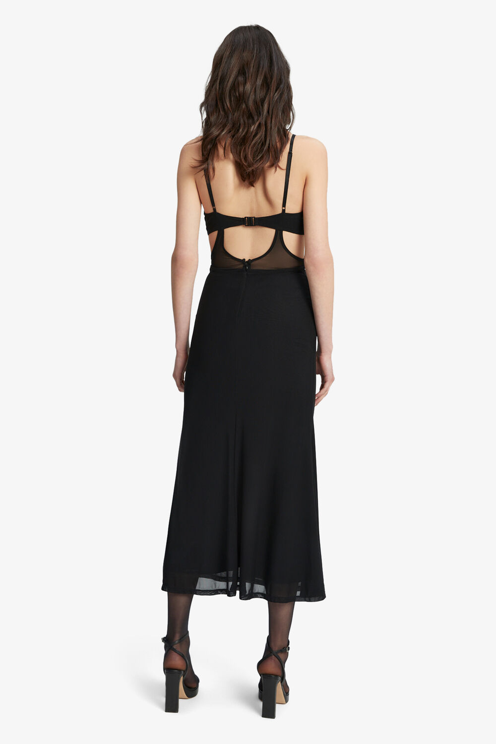 HARLEQUIN MIDI DRESS in colour CAVIAR