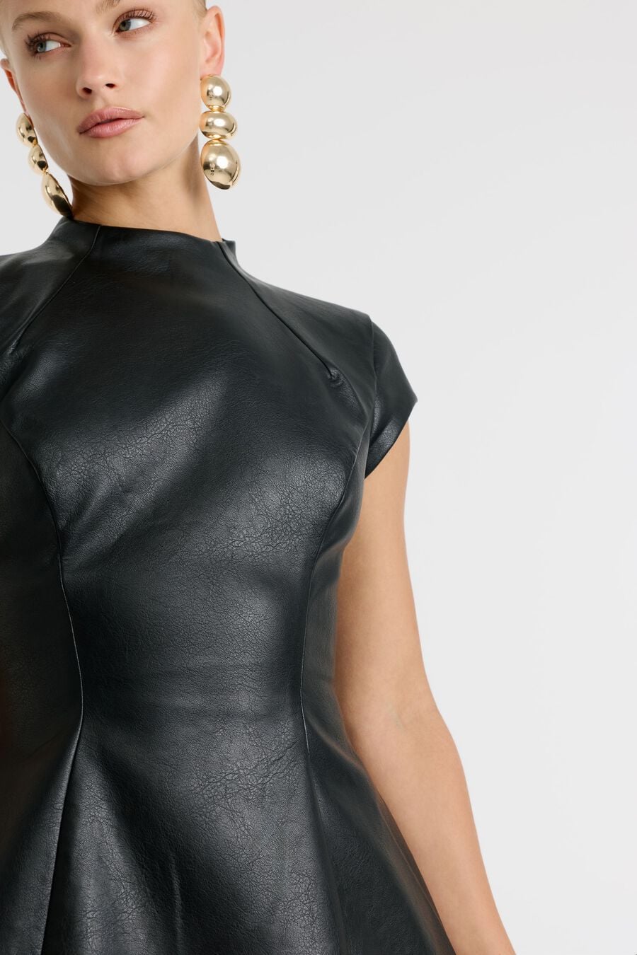 Delphi Vegan Leather Mini Dress