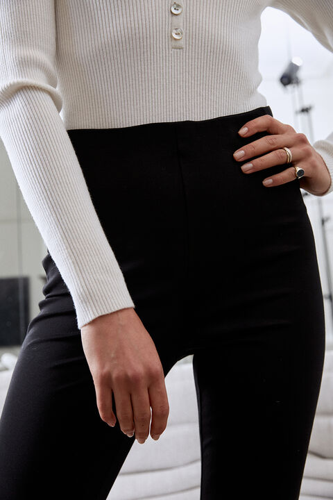 PONTI ANKLE ZIP PANT in colour CAVIAR