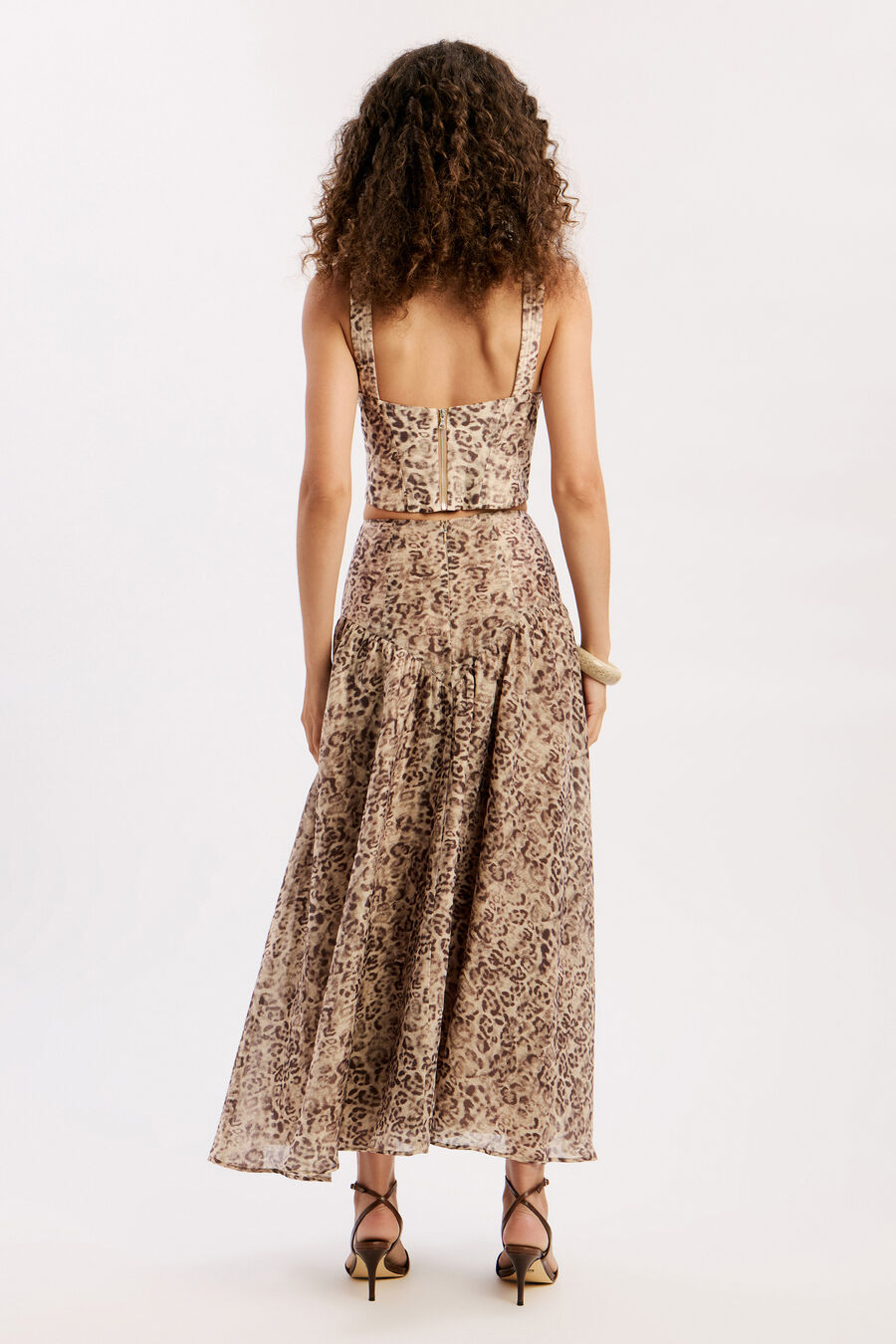 CAROLINA LONG LINE TOP in colour Brown Leopard