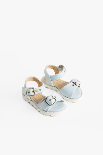 BUCKLE EYELET SANDAL in colour CHAMBRAY BLUE