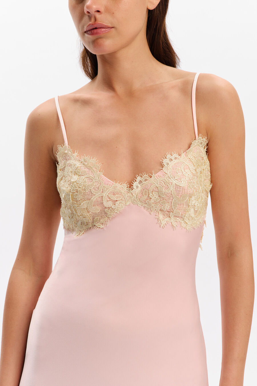 Elisan Lace Satin Maxi Dress