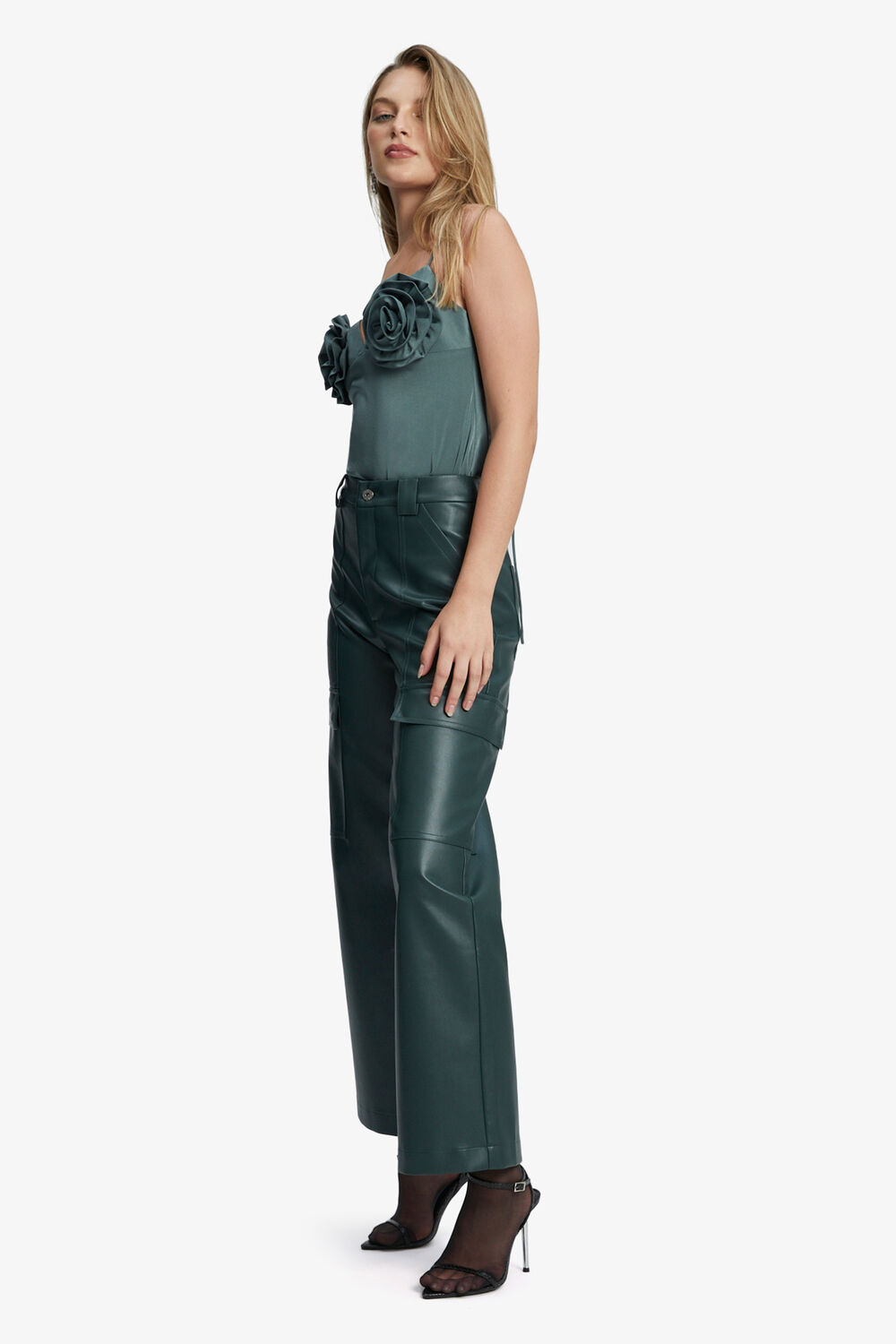 ELETA SATIN CAMI in colour SEAGRASS