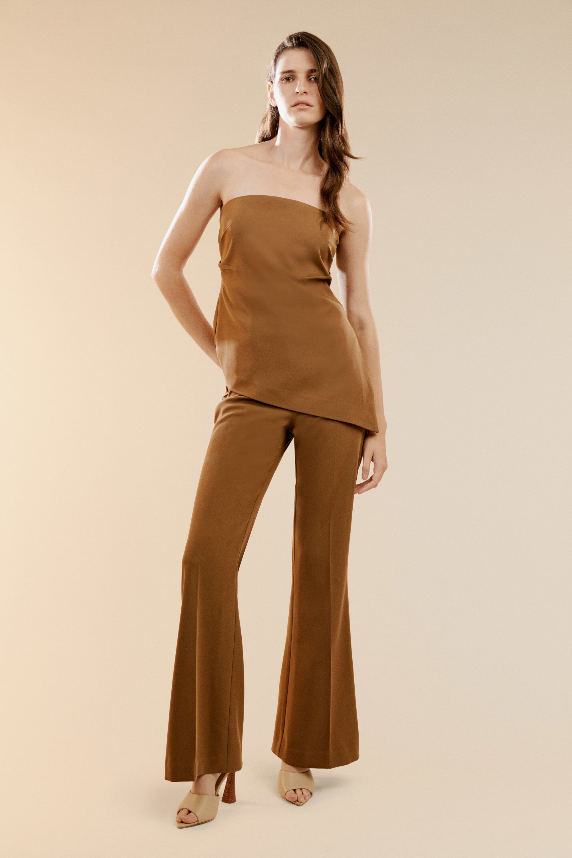 Halifax Slim Flare Pant In Chocolate | Bardot