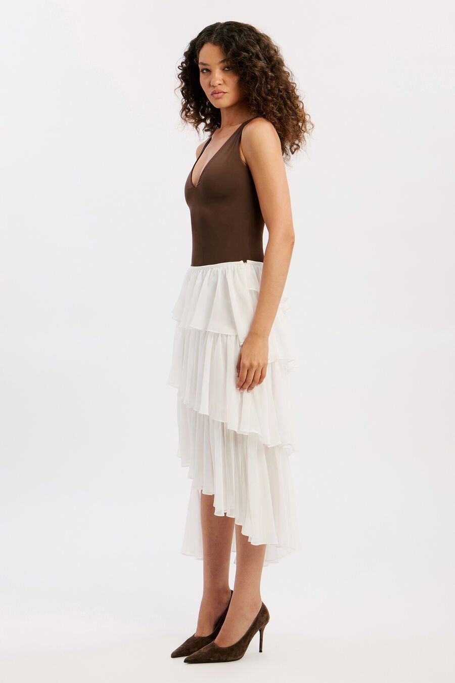 Adelene Frill Midi Skirt