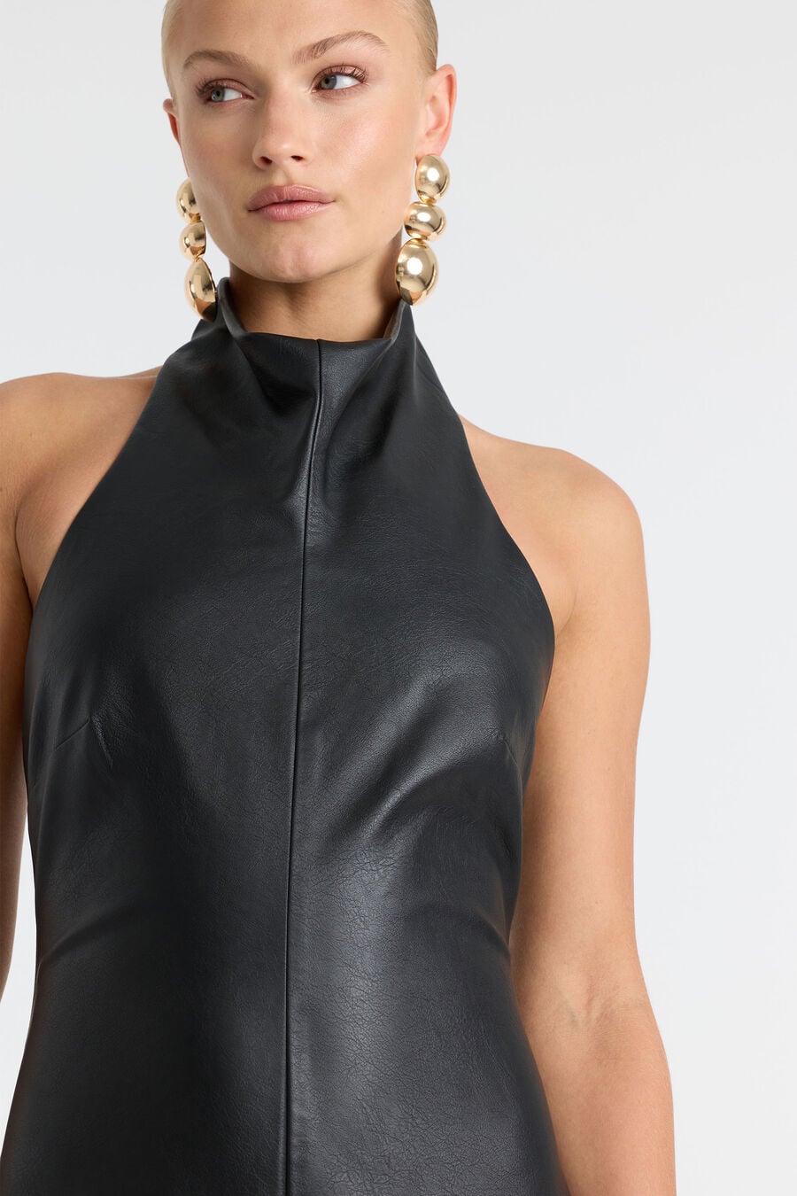 Gina Vegan Leather Midi Dress