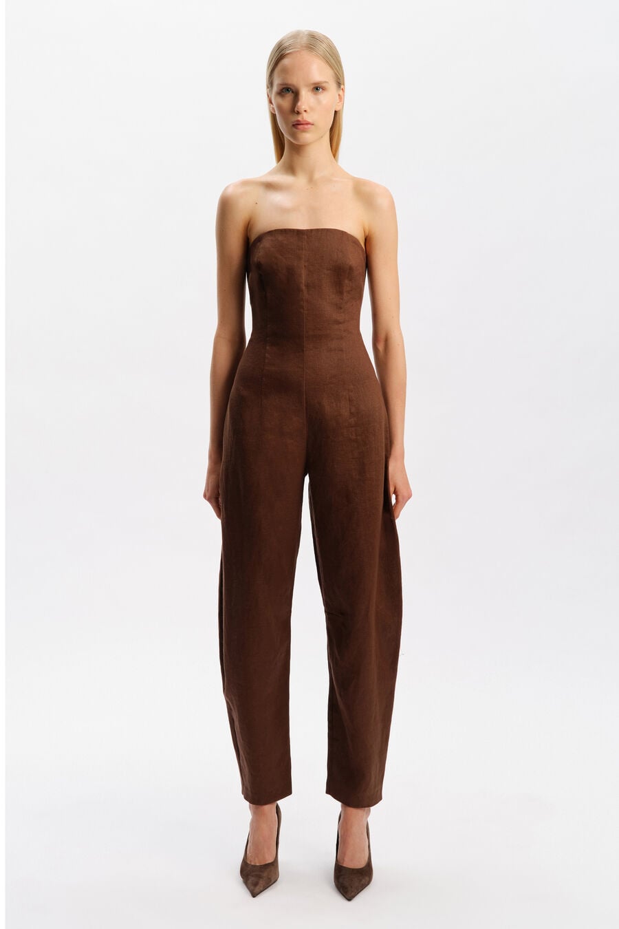 Lysette Barrel Linen Jumpsuit