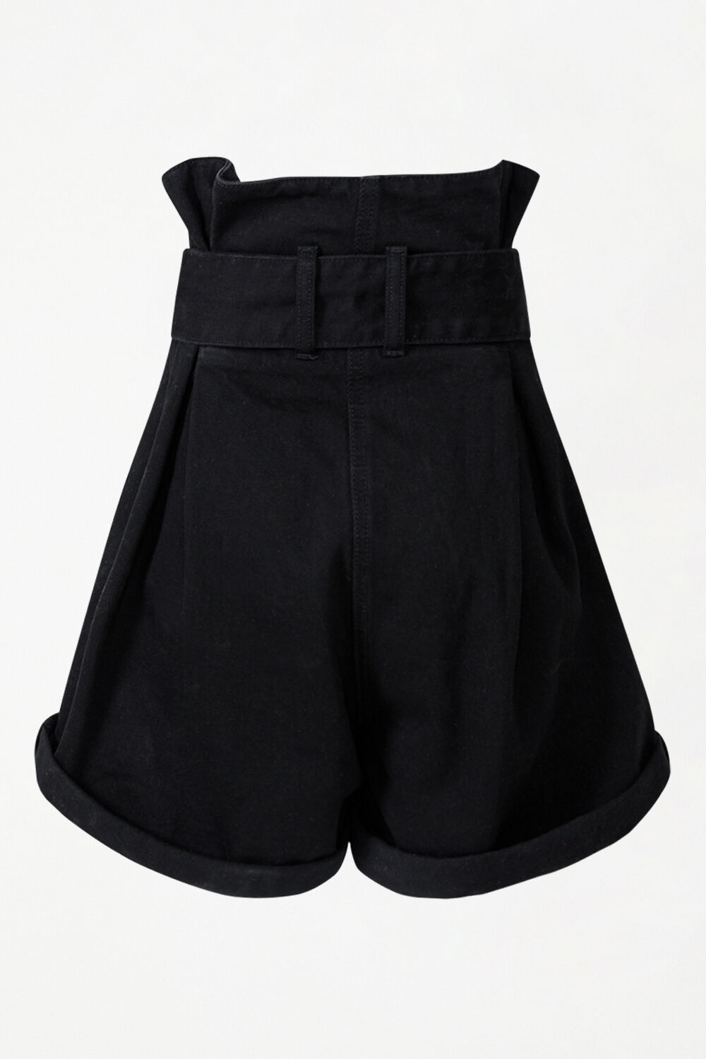 The Denim Paperbag Short in Black | Bardot