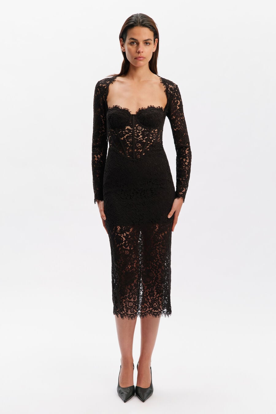 Clarissa Lace Corset Midi Dress