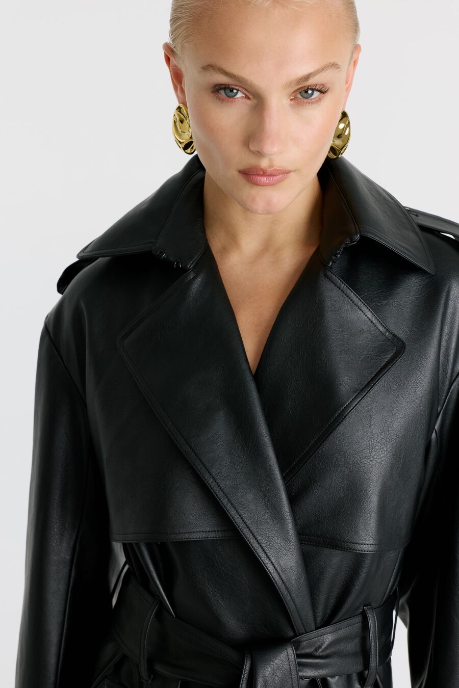 Luca Vegan Leather Trench