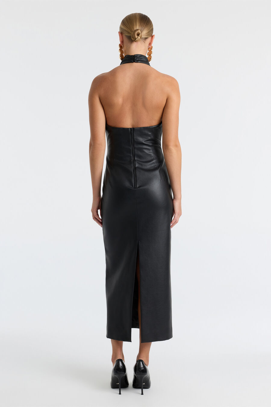 Gina Vegan Leather Midi Dress