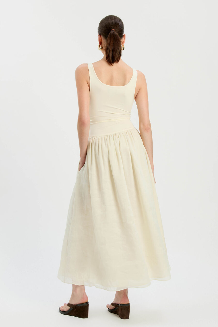 Lorie Scoop Neck Midi Dress