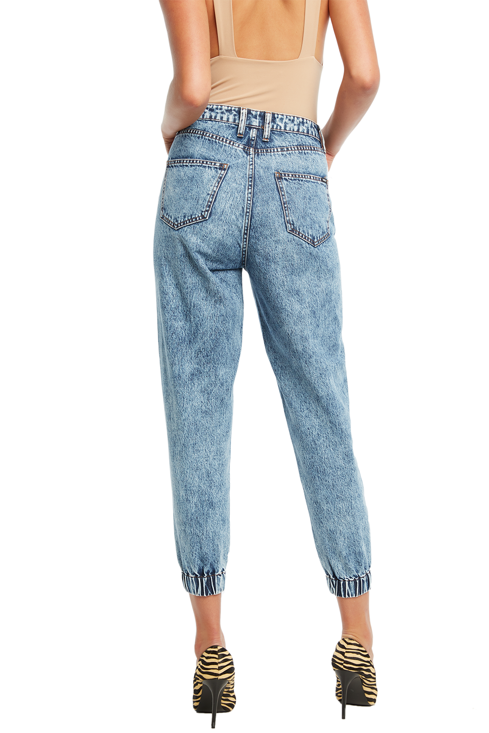 Acid Wash Cuff Jean in Acid Wash Bardot