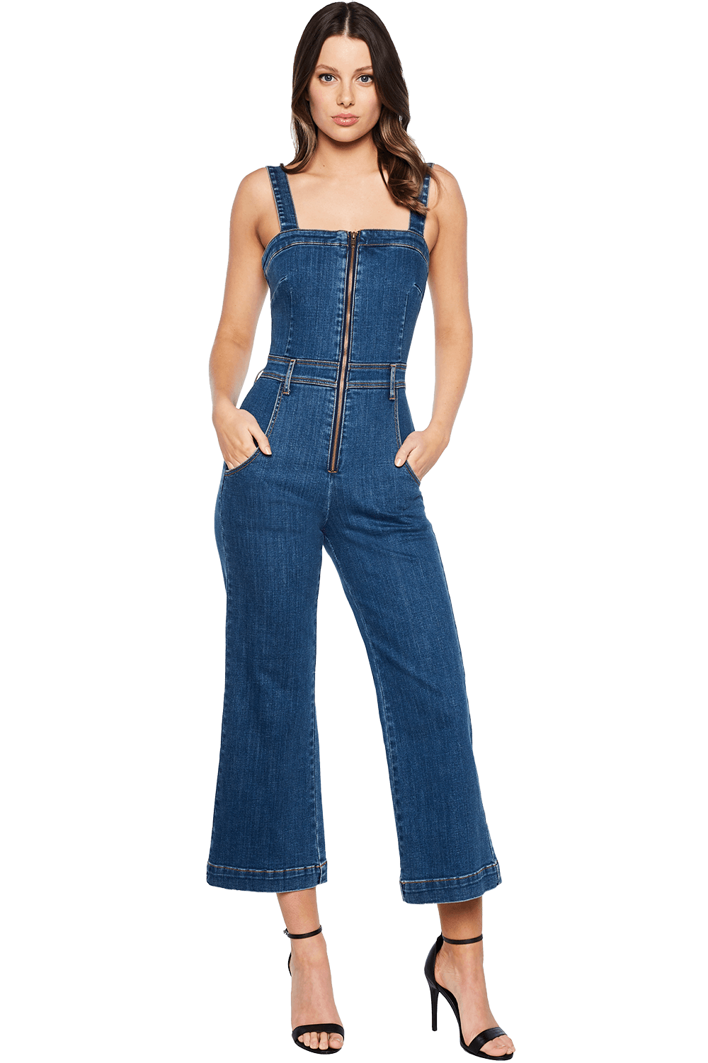 bardot denim jumpsuit