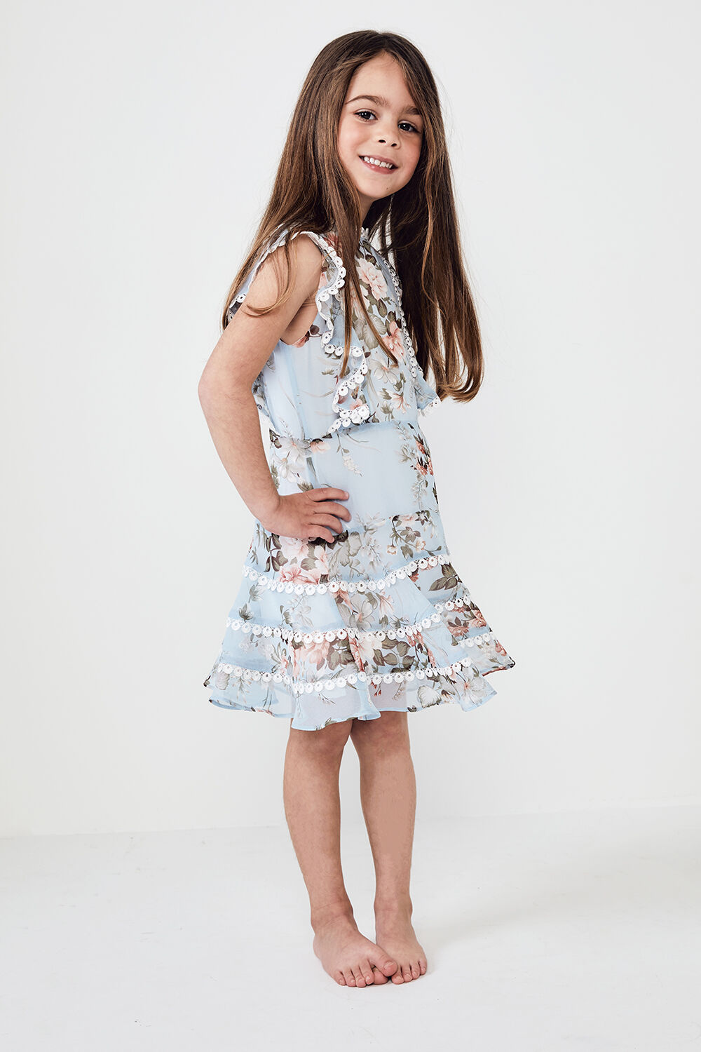 Junior Girl Sadie Trim Dress | Junior Girls 2-7 Dresses | Bardot Junior image.
