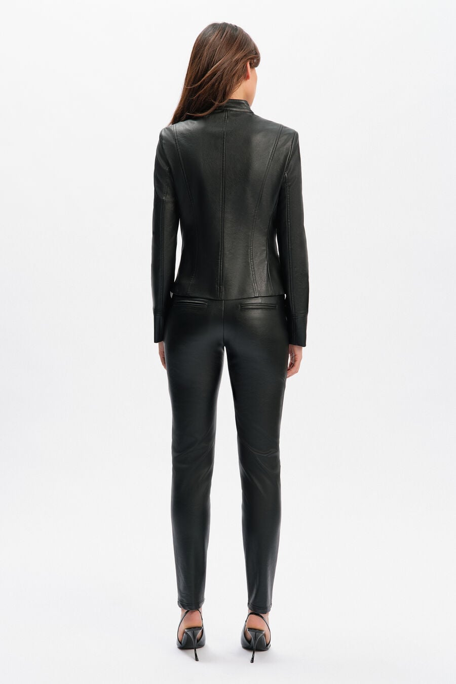 MARCELLA VEGAN LEATHER JACKET in colour Black